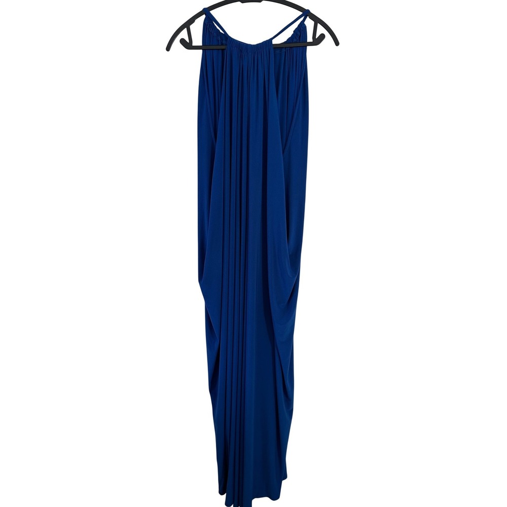 Club L London Royal Blue Draped‎ Halter Maxi Dress Size 10 Sleeveless